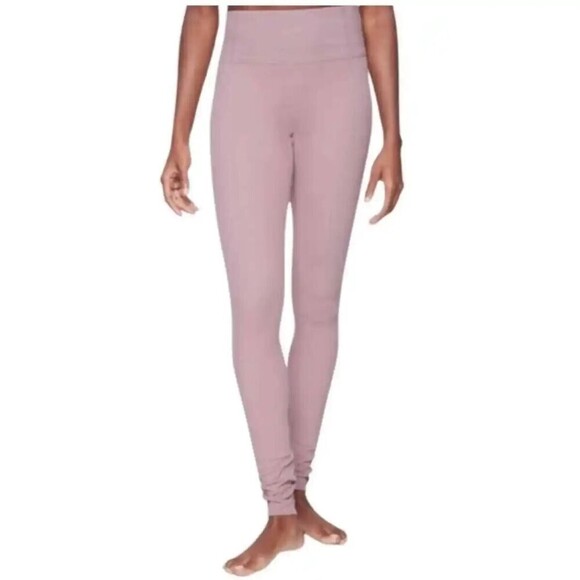 ATHLETA Mauve Pink Purple Barre Ribbed Powervita Tights Leggings Size Medium - Picture 1 of 8